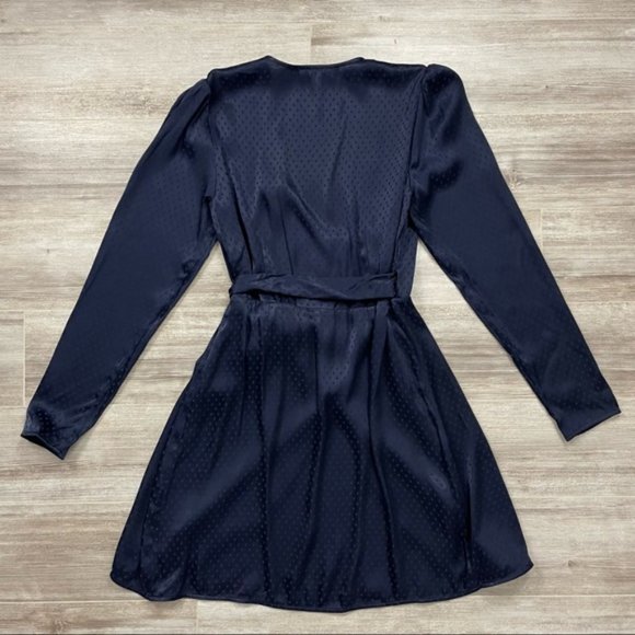 Aritzia Wilfred Callie Dress Pure Indigo Size Medium Wrap Dress - Picture 8 of 11